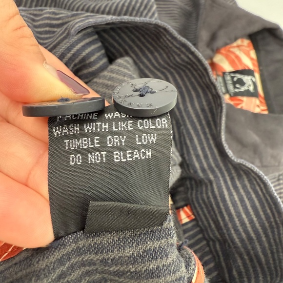 Kane Unke Jacket Men Medium Black Gray Stripes Canvas Button Up Shirt Military - Picture 10 of 13